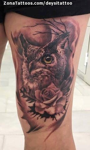 Foto de tatuaje Búhos, Aves, Animales