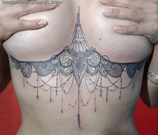 Tattoo photo Lace, Chest