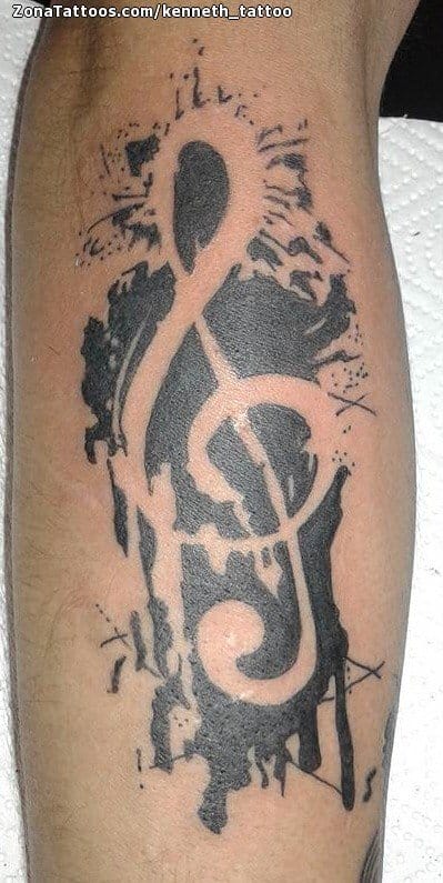 Foto de tatuaje Grunge, Notas Musicales