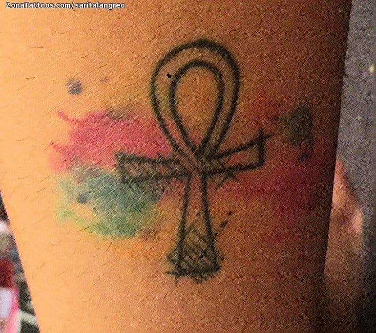 Foto de tatuaje Ankh, Egipcios, Acuarela