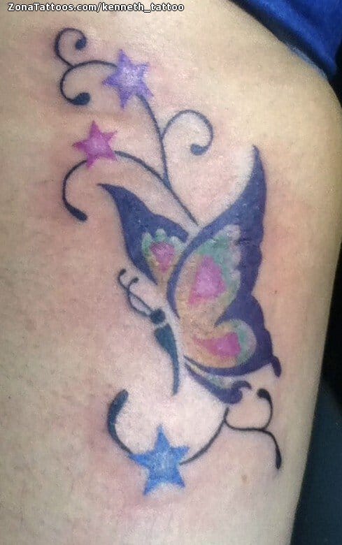 Tattoo photo Butterflies, Flourish, Insects