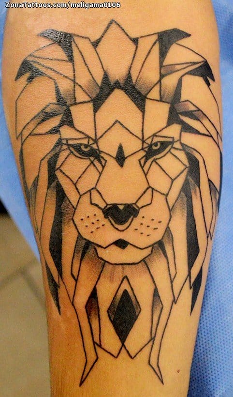 Tattoo photo Lions, Animals, Geometrics