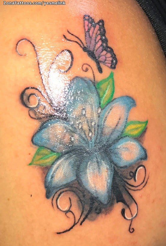 Tattoo photo Flowers, Butterflies