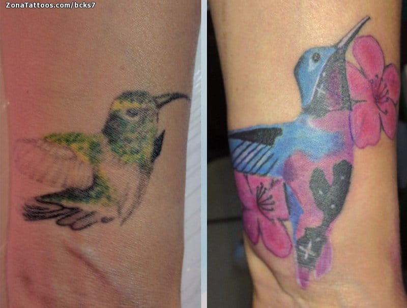 Foto de tatuaje Cover Up, Colibríes, Aves