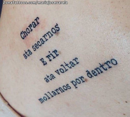 Foto de tatuaje Frases, Letras, Espalda