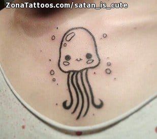 Foto de tatuaje Medusas, Kawaii, Pecho