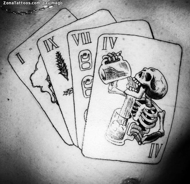 Tattoo photo Cards, Skeletons, Chest