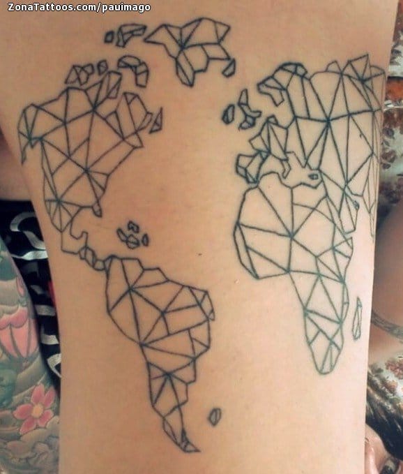 Foto de tatuaje Mapas, Geométricos