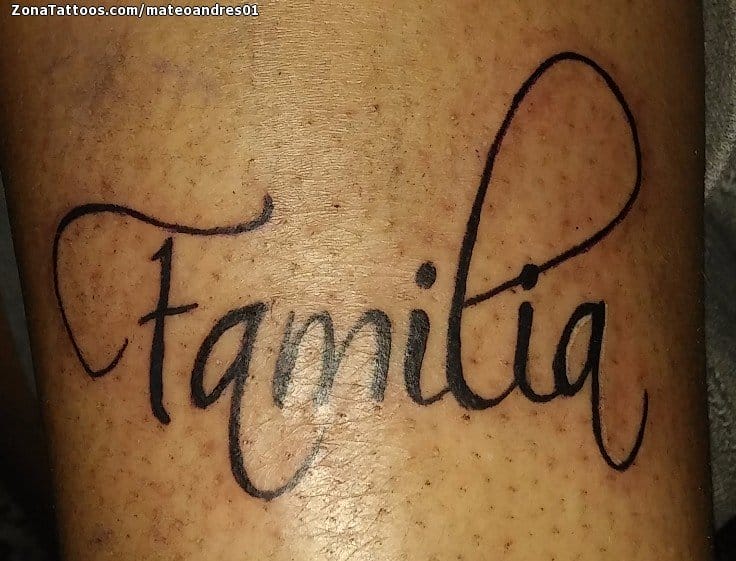 Foto de tatuaje Familia, Letras