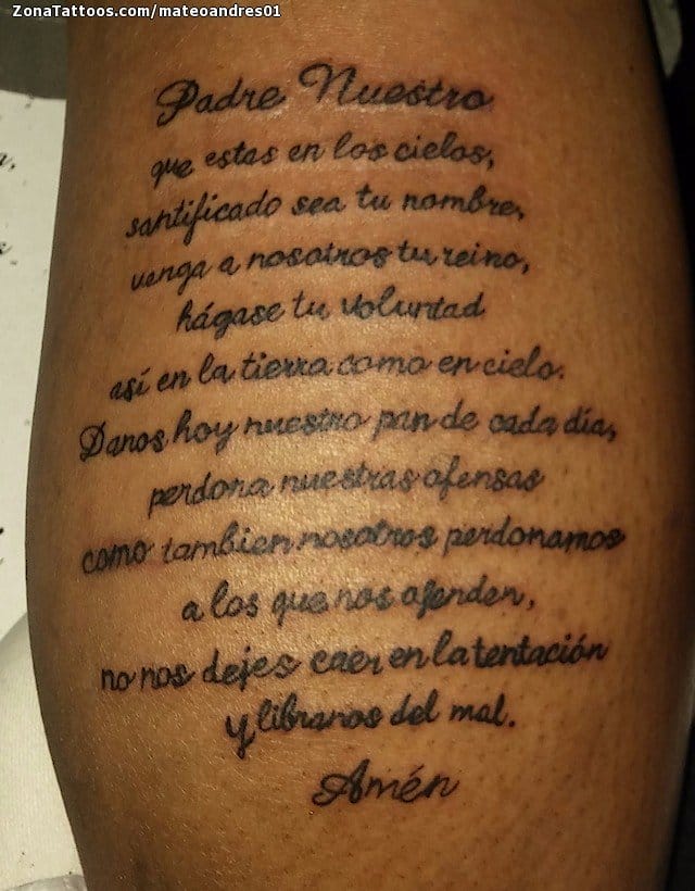 Tatuaje de Frases, Letras, Religiosos