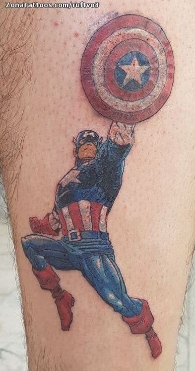 Tattoo of Captain America, Superheroes, Comics