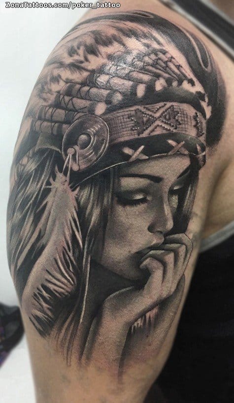 Tattoo photo Indians, Shoulder