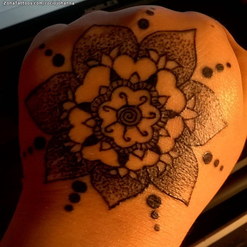 Tattoo photo Mandalas, Hand, Pointillism