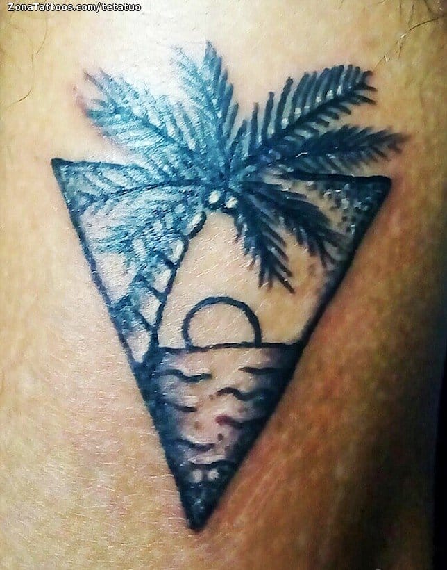 Tattoo photo Palm trees, Suns, Triangles