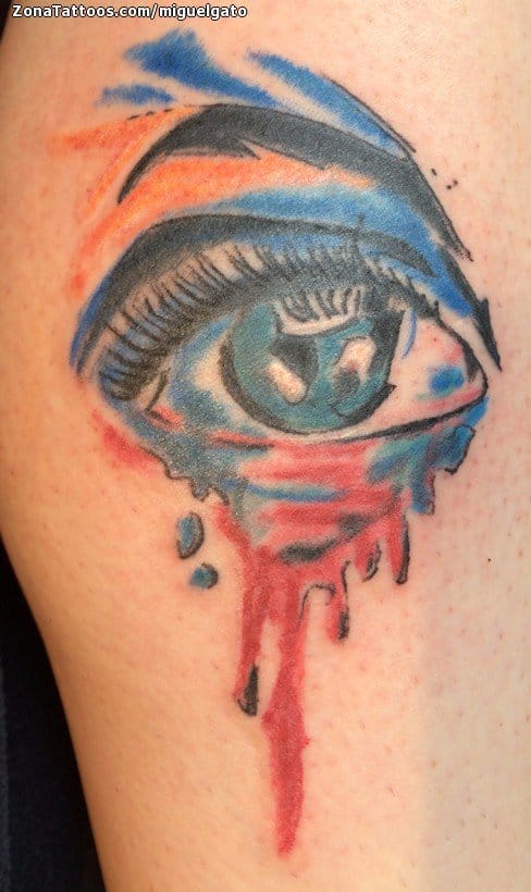 Foto de tatuaje Ojos, Acuarela