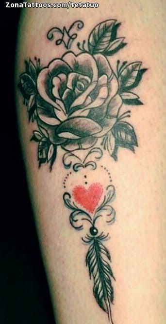 Foto de tatuaje Rosas, Flores, Corazones