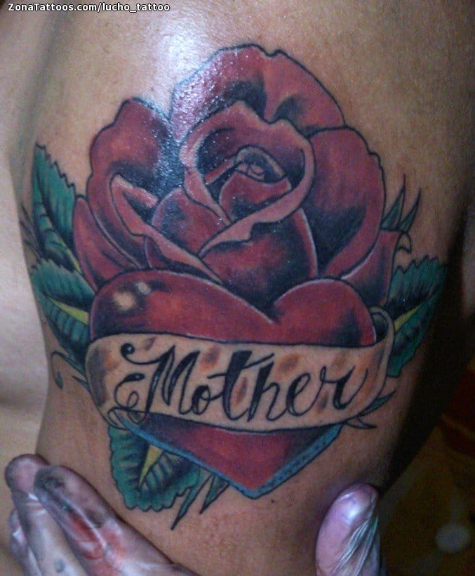 Tattoo of Roses, Hearts, Flowers