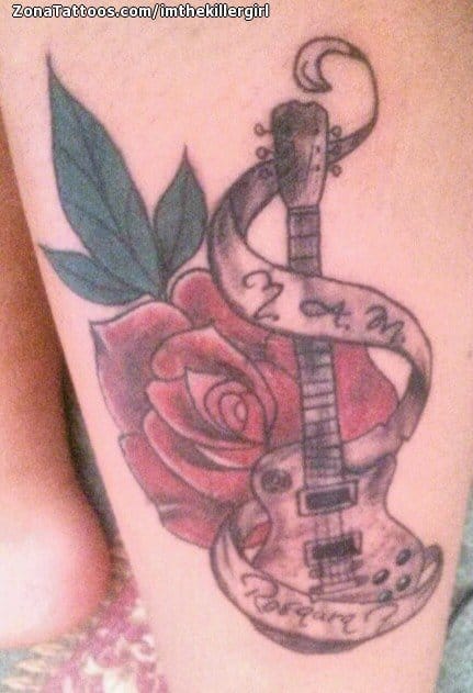 Tattoo of Guitars, Roses
