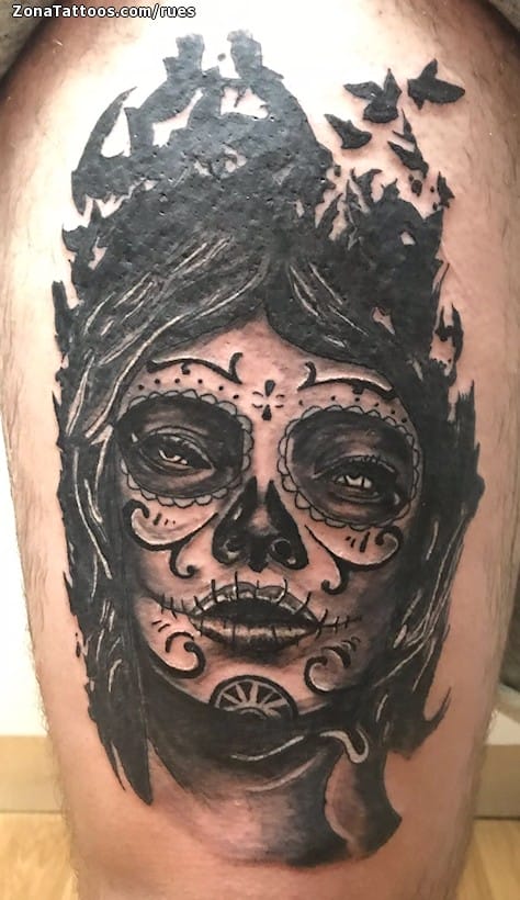 Tattoo photo Catrina, Leg