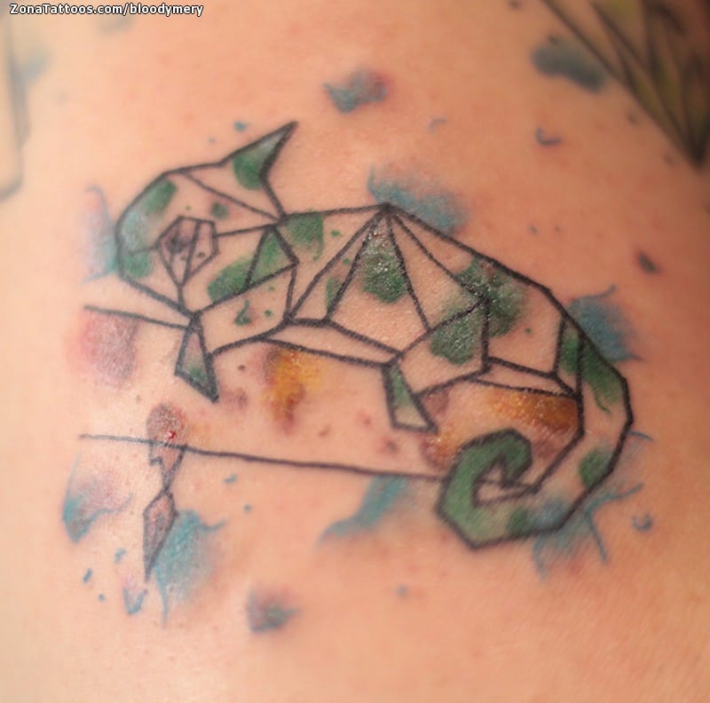 Tattoo photo Chameleons, Animals, Geometrics