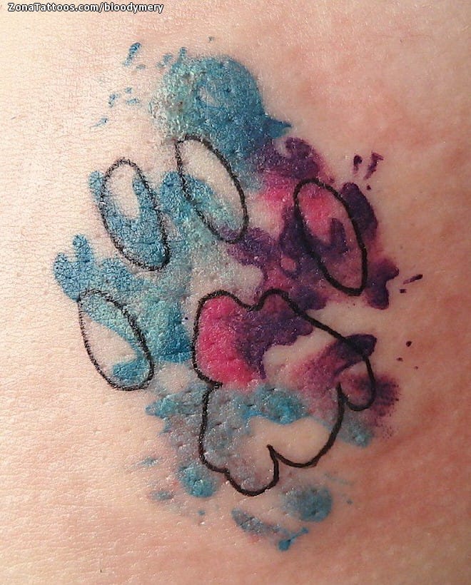 Tattoo photo Footprints, Watercolor