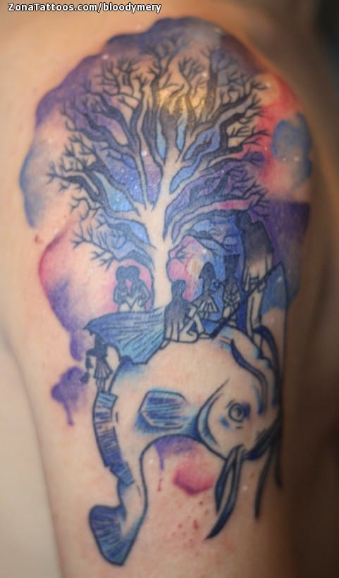 Tattoo photo Trees, Koi, Fish