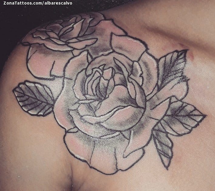 Tattoo photo Roses, Flowers, Shoulder