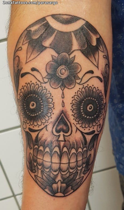 Foto de tatuaje Sugar Skull, Antebrazo