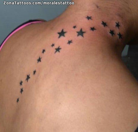 Foto de tatuaje Estrellas, Cuello