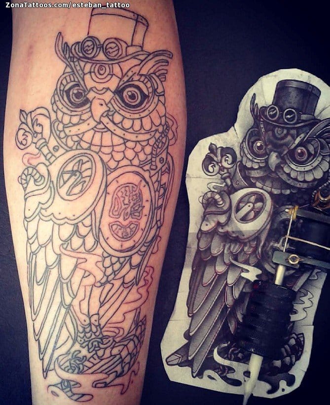 Tattoo photo Owls, Birds, Animals