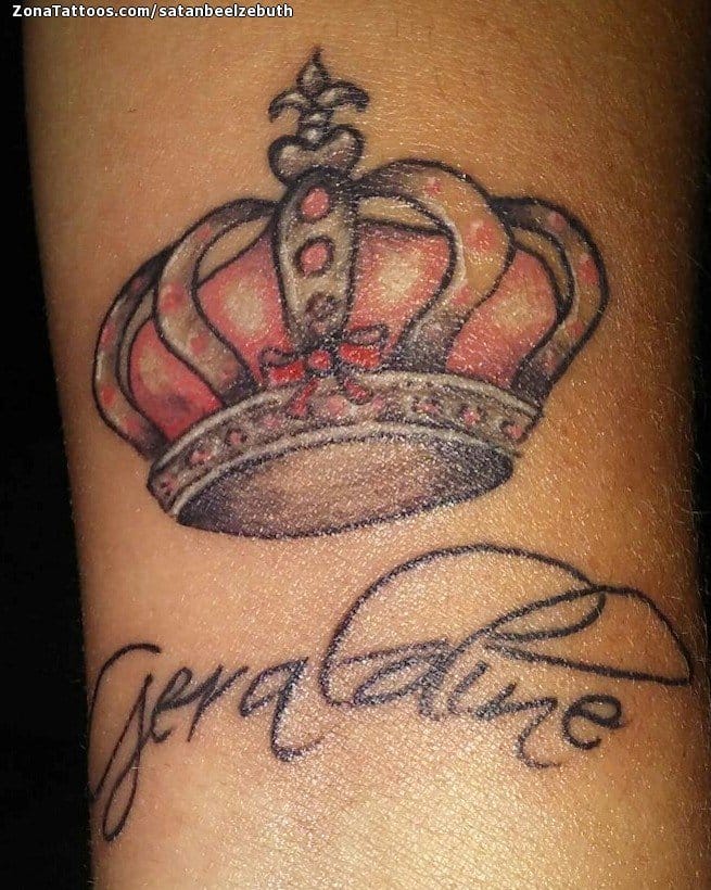 Foto de tatuaje Coronas, Geraldine, Nombres