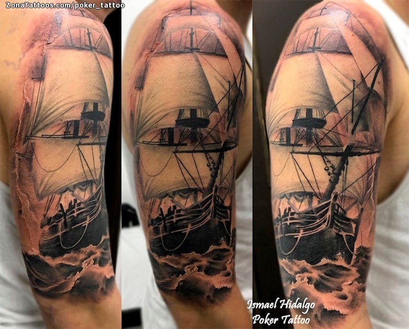 Tattoo photo Boats, Shoulder