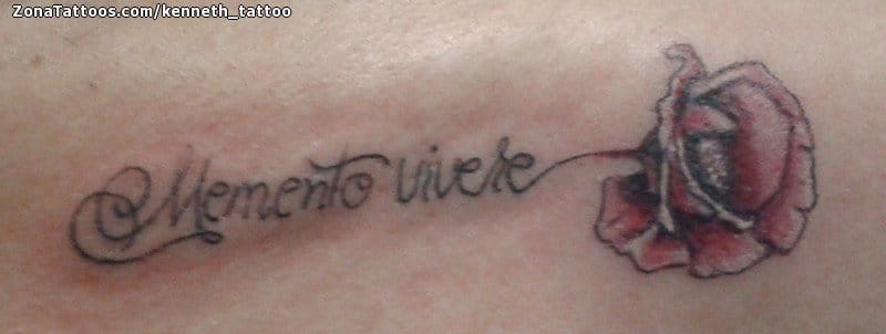 Foto de tatuaje Flores, Frases, Letras