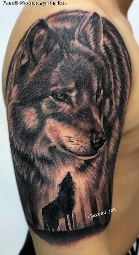 Tatuaje de Lobos, Animales, Hombro