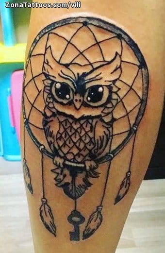 Tattoo photo Owls, Dreamcatcher, Birds