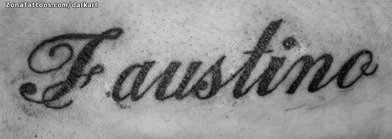 Foto de tatuaje Faustino, Nombres, Letras