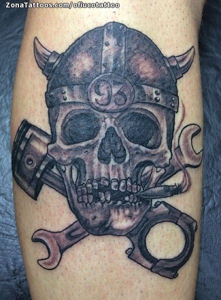 Tattoo photo Skulls, Mechanics, Helmets