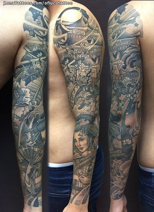 Tattoo photo Pagoda, Geisha, Asian