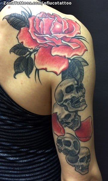 Tattoo photo Roses, Flowers, Shoulder