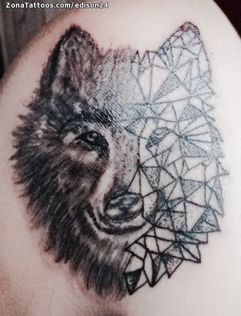 Foto de tatuaje Lobos, Geométricos, Animales