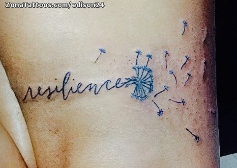 Tattoo photo Messages, Letters, Dandelions