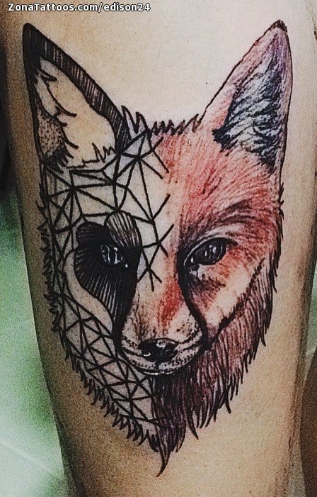 Foto de tatuaje Zorros, Animales, Geométricos