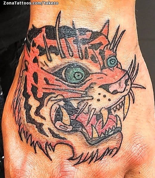 Foto de tatuaje Tigres, Mano, Animales