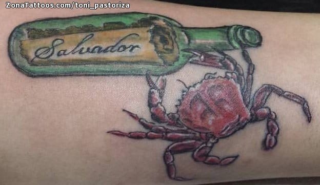 Tattoo photo Crabs, Bottles, Animals