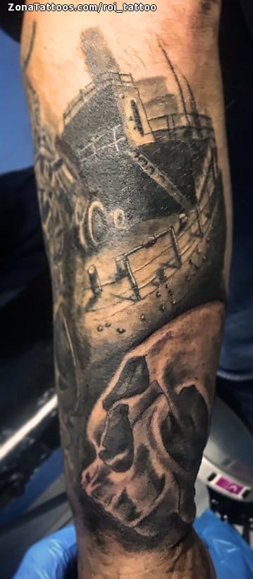 Foto de tatuaje Barcos, Calaveras