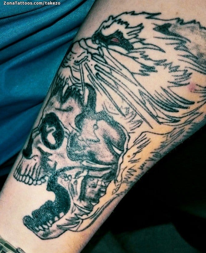 Tattoo photo Skulls, Wolfs