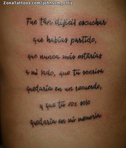 Foto de tatuaje Frases, Letras