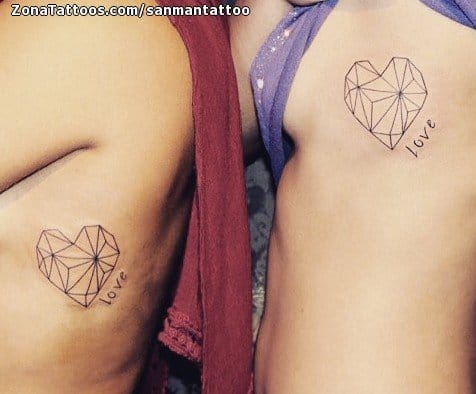 Foto de tatuaje Parejas, Corazones, Geométricos