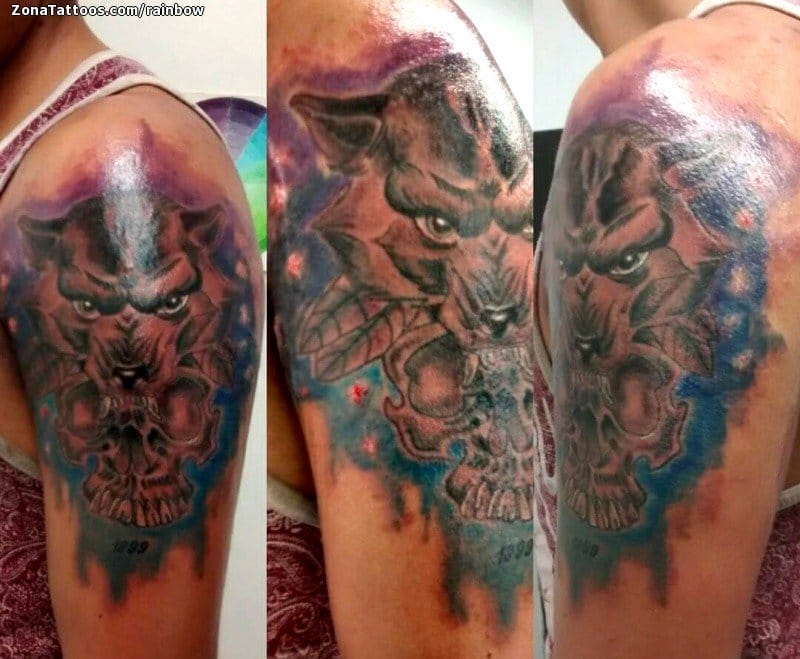 Foto de tatuaje Lobos, Calaveras, Animales