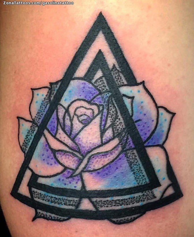 Tattoo photo Flowers, Roses, Triangles